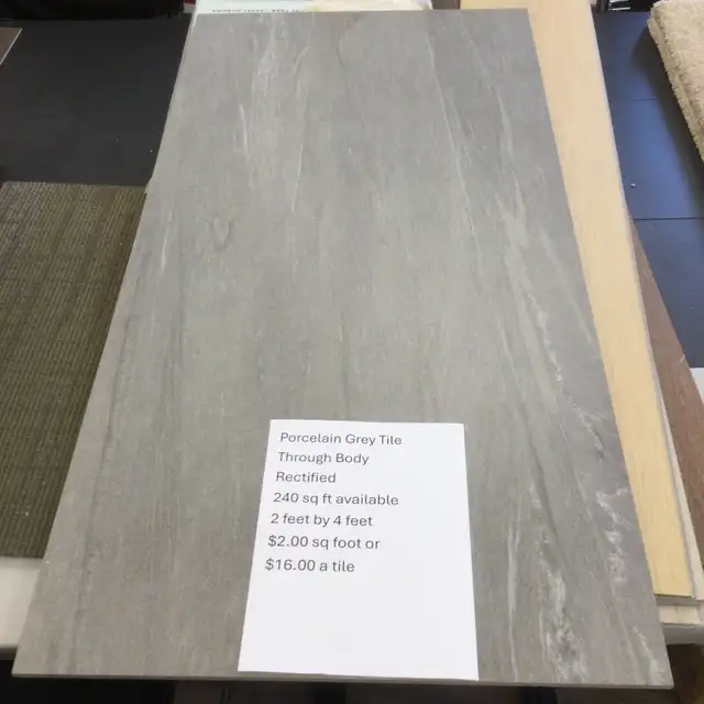 Large Tiles, Grey, 2 feet by 4 feet $2.00 sq ft, 240 sq ft