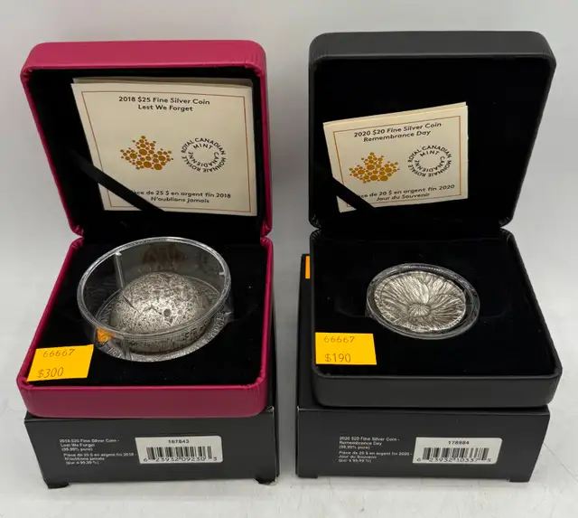 .999 Fine Silver Remembrance Day Coin(s) x2 Available