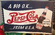 Vintage Pepsi-Cola 'A Big O.K... From U.S.A.' Metal Sign