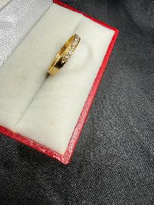 Women's 14K Gold Eternity Band with Diamonds~Size 8 - Photo 2