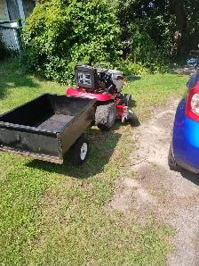white riding lawnmower,& utility cart, - Photo 2