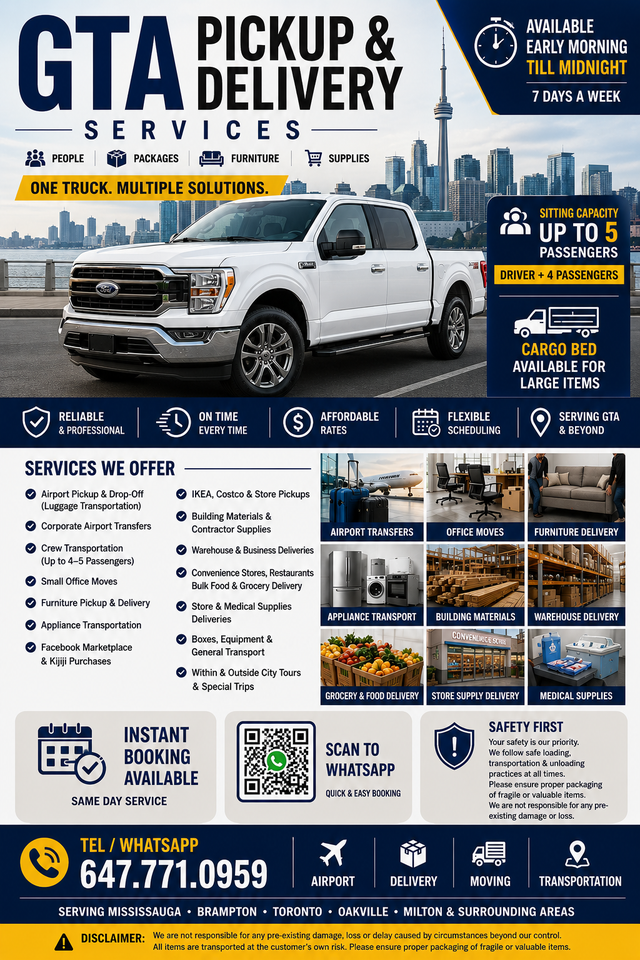 Delivery, Transportation and Small Moving Services