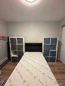 Twin Bed Frame With 2 Storage Drawers & Light