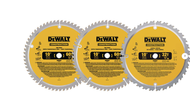 DEWALT DW3106P5B3C 10-in 32T & 2 x 60T Carbide Tipped Circular