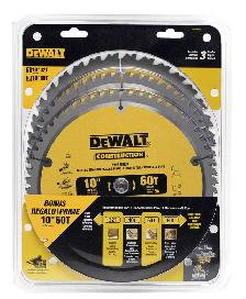 DEWALT DW3106P5B3C 10-in 32T & 2 x 60T Carbide Tipped Circular - Photo 2