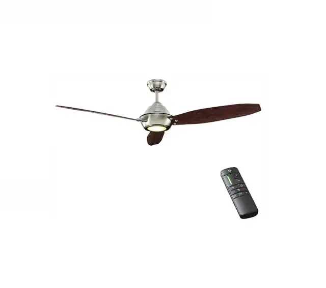 New! Home Decorators Aero Breeze 60' Brushed Nickel Ceiling Fan