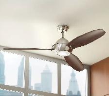 New! Home Decorators Aero Breeze 60' Brushed Nickel Ceiling Fan - Photo 2