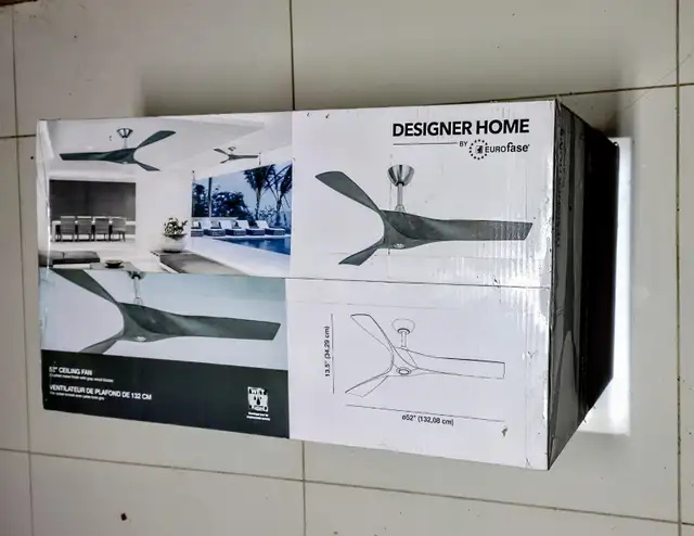 Eurofase 52-inch 6-Speed Ceiling Fan in Grey with Remote Control