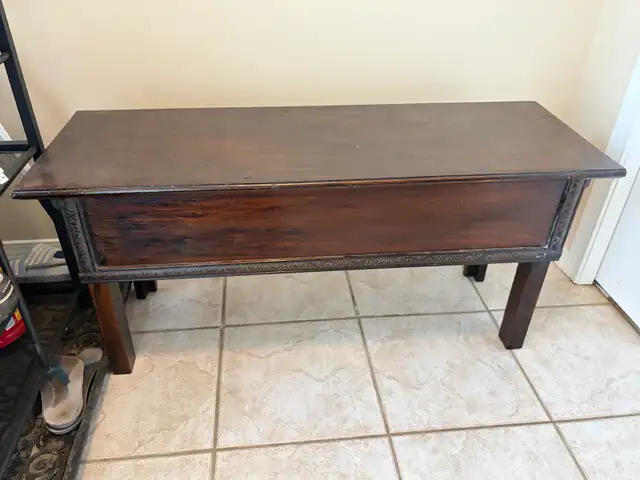 Beautiful antique/vintage solid oak storage bench