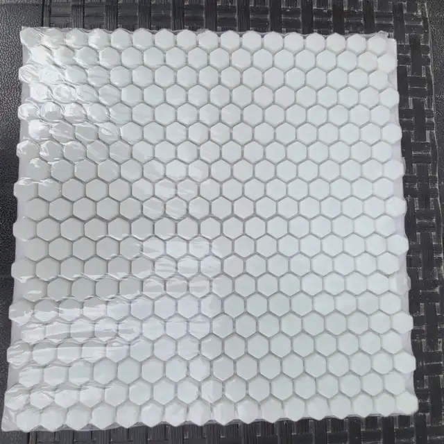 Marble 11-1/4 in. x 12-1/2 in. Mosaic Tile white color 51 sft. a