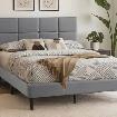 Linen Fabric Grey Platform Bed with Adjustable Headboard - Photo 2
