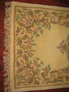 Triple Medallion Floral Wool Rug Runner - Hand Made - Photo 2