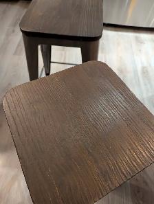 Set of 2 - Industrial Chic Metal and Wood Counter Stools - Photo 2