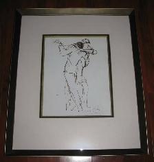 Framed print entitled 'Dancers' by artist Marcel Vertès
