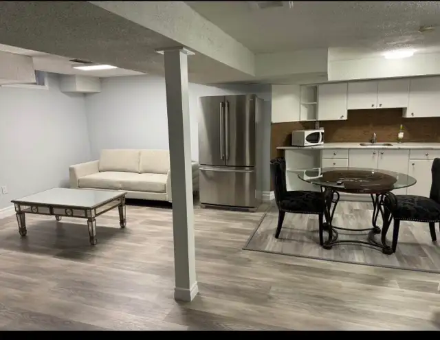 Large renovated bachelor basement apartment