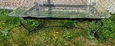 Vintage Wrought Iron & Glass Coffee Table – 48'x26'x16' - Photo 3