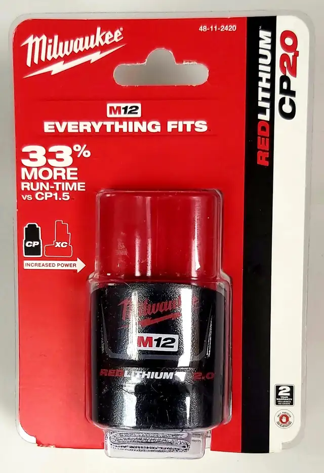 New! Milwaukee M12 RedLithium 2.0Ah Compact Battery 48-11-2420