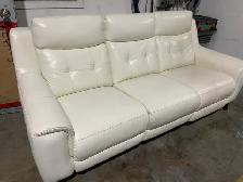 Top grain leather power reclining sofa