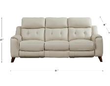 Top grain leather power reclining sofa - Photo 5