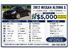 2012 Nissan Altima S 2.5 (Leather Heated Seats) ONLY 72K on it!