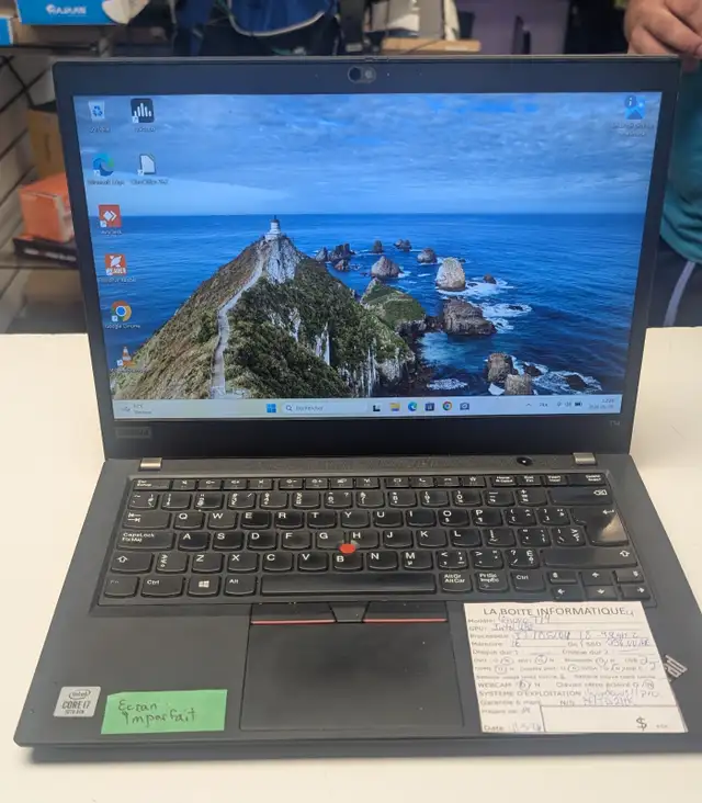 Laptop Lenovo T14 i7-10510U 16Go DDR4 SSD 256Go NVMe 14po HDMI