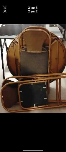 Table pliante 4 chaises pliantes vintage camping - Photo 2