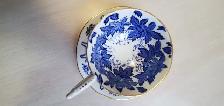 Coalport Teacup & Saucer – Blue & White Floral with Gold Trim - Photo 3