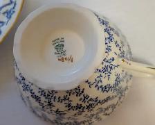 Coalport Teacup & Saucer – Blue & White Floral with Gold Trim - Photo 6