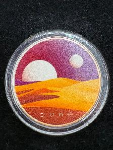 Dune Gold Spice Melange Set .999 Fine Silver Round & Gold Vials - Photo 2