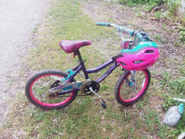 kids bike excellent cond   helmet