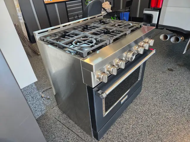 KitchenAid Imperial Black 36-Inch Commercial-Style Gas Range