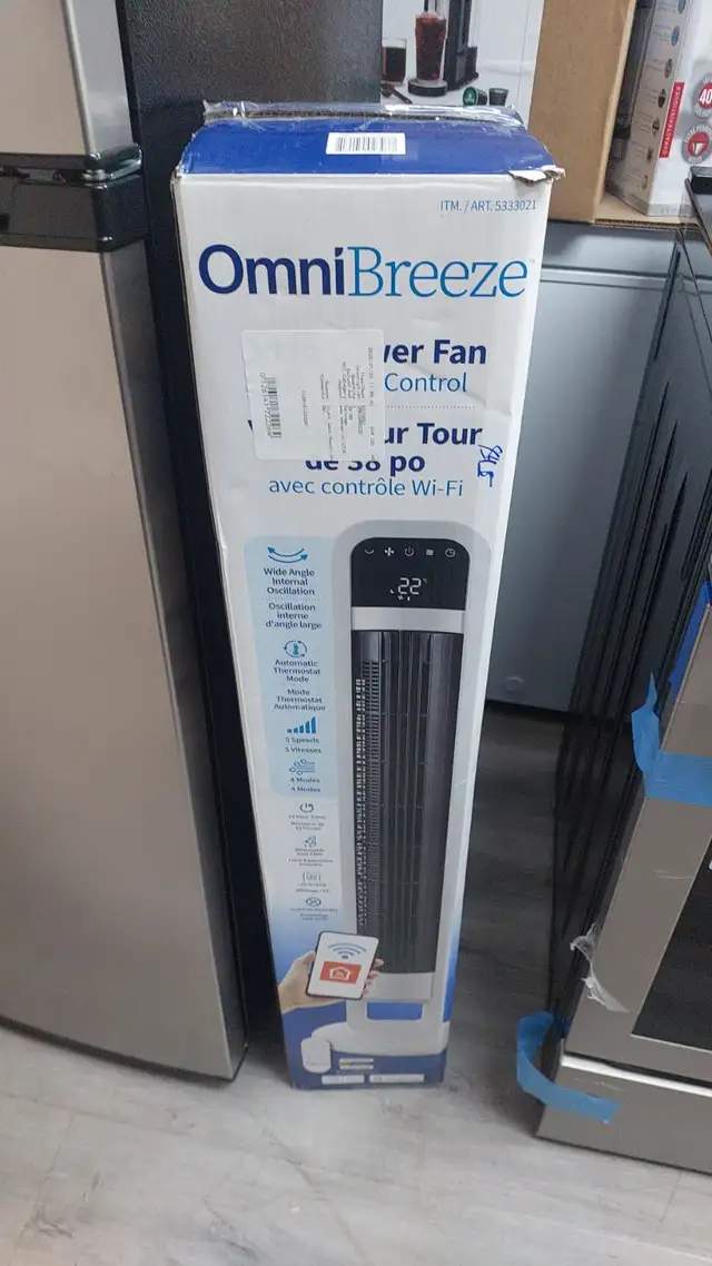 Tower Fan - OmniBreeze Premium with Internal Oscillation