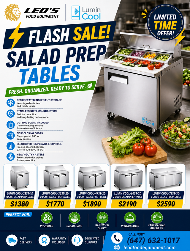 Brand New Salad Prep Tables