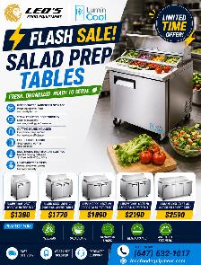 Brand New Salad Prep Tables