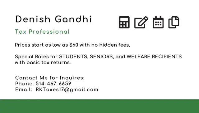 Personal Income Tax Service (CRA & RQ EFILE Authorized)