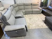 Grey fabric power reclining sectional - Photo 3