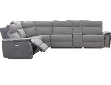 Grey fabric power reclining sectional - Photo 4