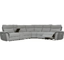 Grey fabric power reclining sectional - Photo 5