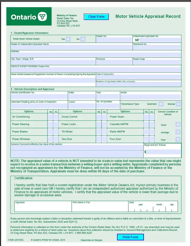 GTA VEHICLE APPRAISAL From $ 25 to $65