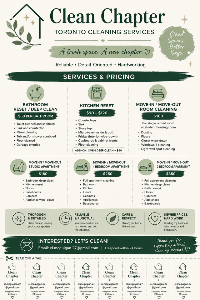 Clean Chapter Toronto Cleaning Services