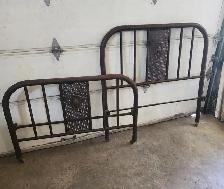 1930s antique metal head and foot board for sale