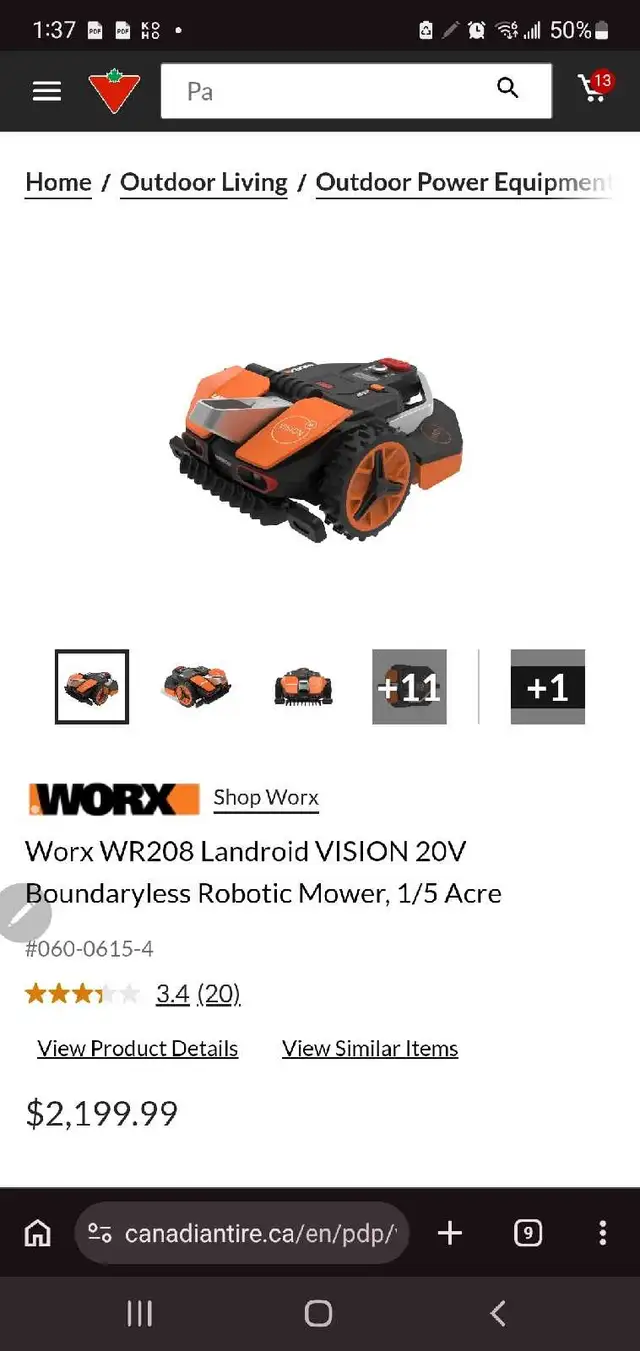 Brand new inbox never usedWorx Landroid VISION 20V Robotic Mower