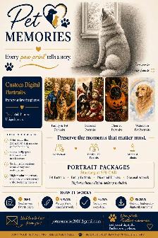 Custom Pet Portraits & Memorial Artwork — Digital Files Starting