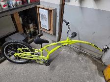 Trail a bike girafe demi-velo jaune fluô 1 vitesse roue 20po