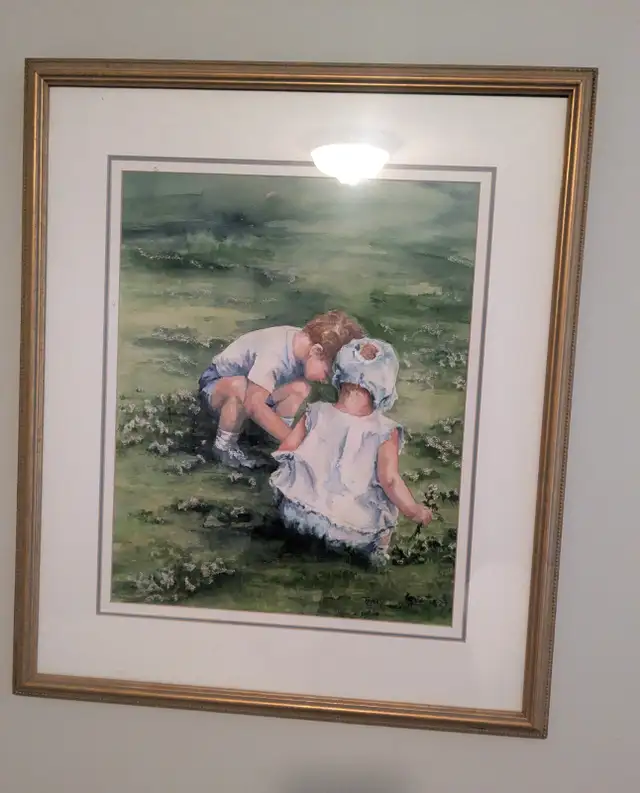 Brother and sister in the Garden painting