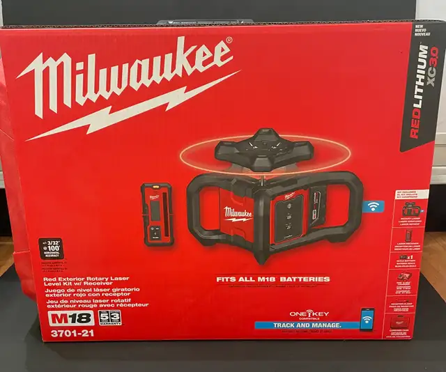 MIKWAUKEE RED EXTERIOR ROTARY LASER LEVEL KIT 3701-21
