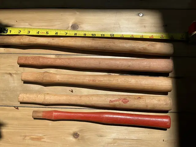 5 Vintage Hickory Tool Handles !