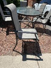 Aluminum outdoor dining table with six matching chairs - Photo 3