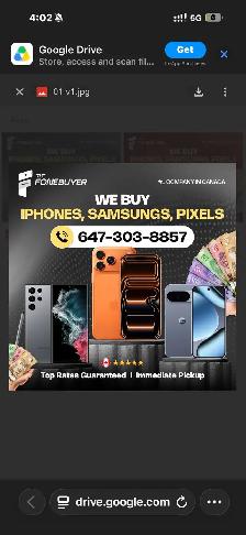 $ BUYING ALL IPHONES SAMSUNGS PIXELS 647-303-8857