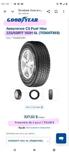 225-65R17x4 pneus été Goodyear Assurance Cs Fuel Max comme neuf - Photo 9